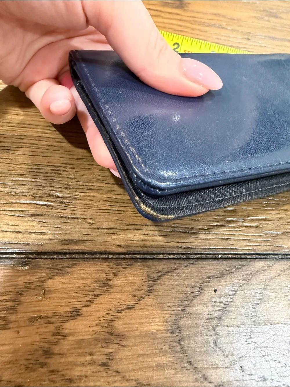Source Unknown navy leather